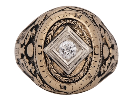 1947 New York Yankees World Series Championship Ring 14K, Diamond & 1947 World Series Program (PSA/DNA) 